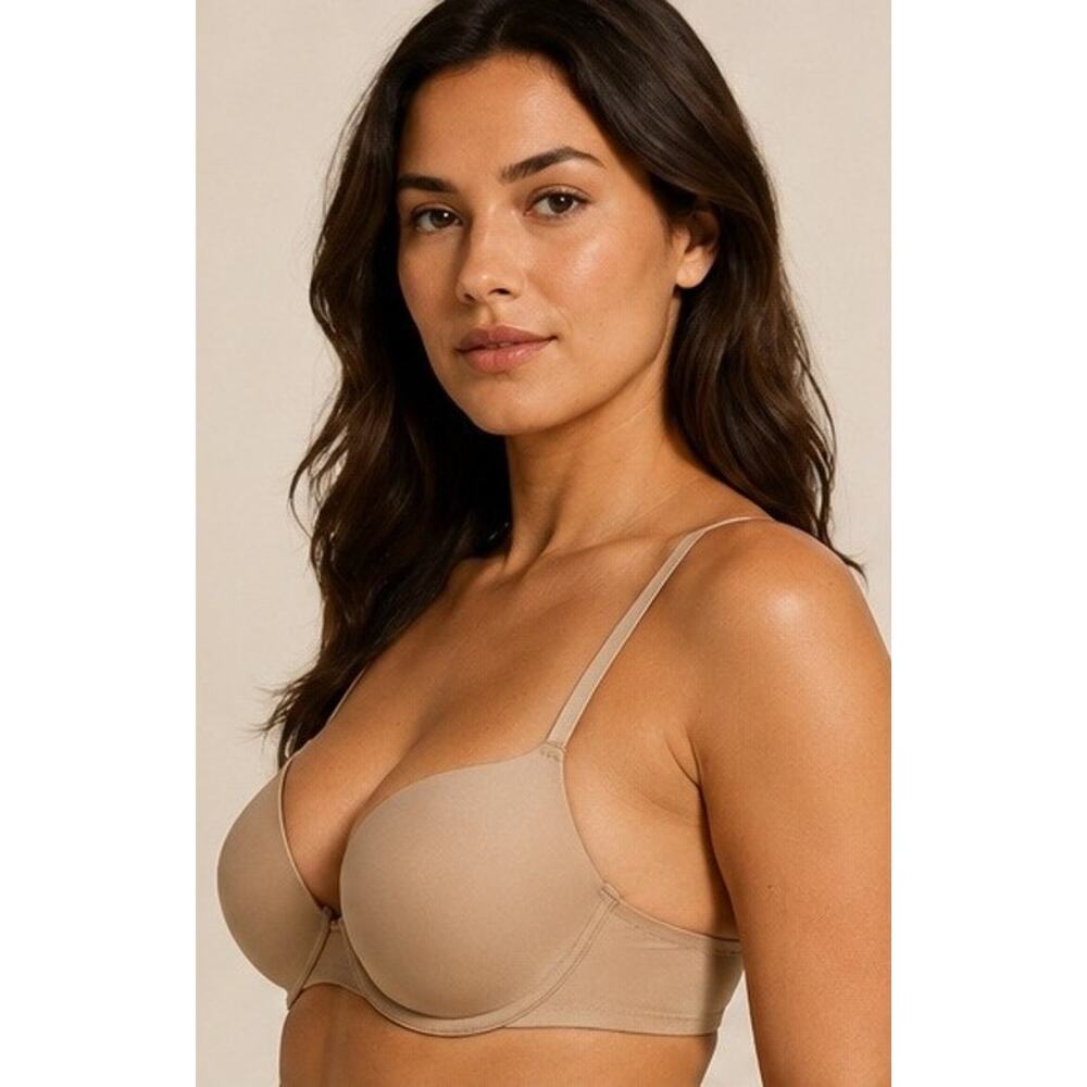 SKIMS Underwire T-Shirt Bra Clay 32B NWT Smooth Molded Cups - Picture 2 of 10